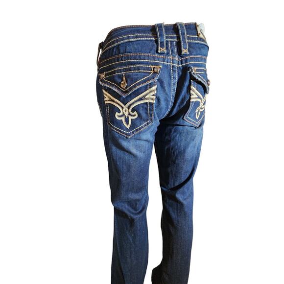 Rock Revival Jamie Bootcut Jeans Distress Size 32x36 EUC - Picture 2 of 10